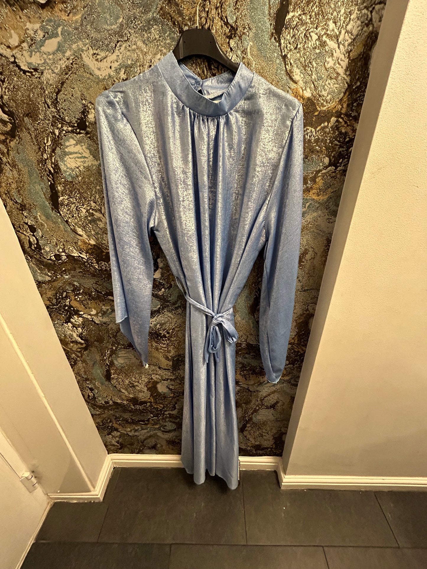 Vidiya Metallic high neck belted dress