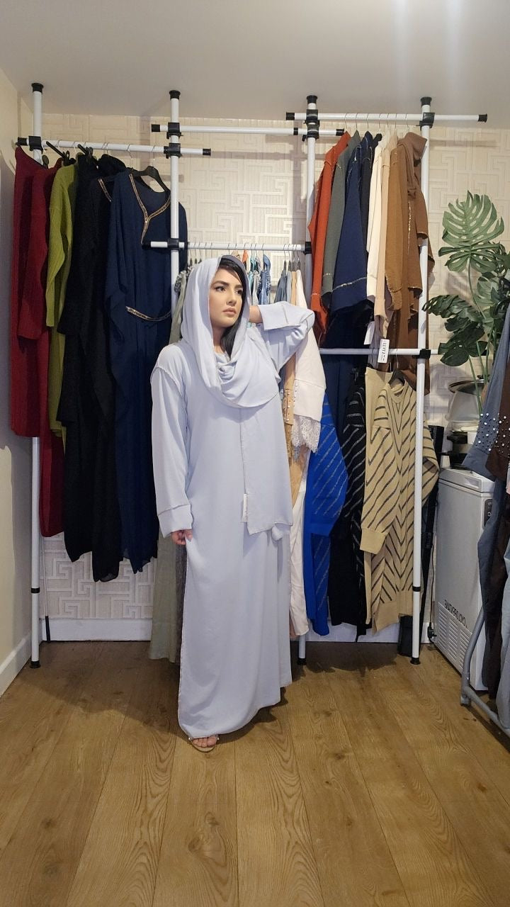 Dania Gold Edge Abaya with Scarf