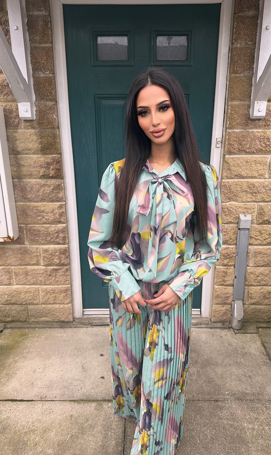 colourful green modest co-ord EID