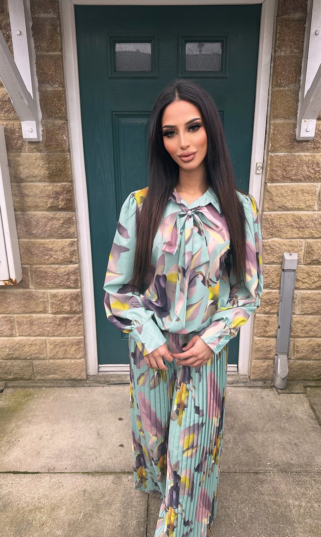 colourful green modest co-ord EID