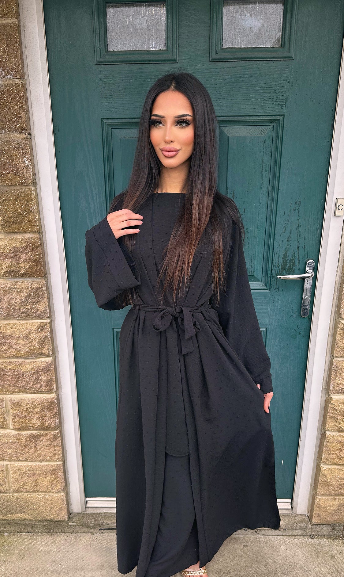 DUA 3 Piece Set modest clothing in navy for women beautiful black fabric and colours UK delivery