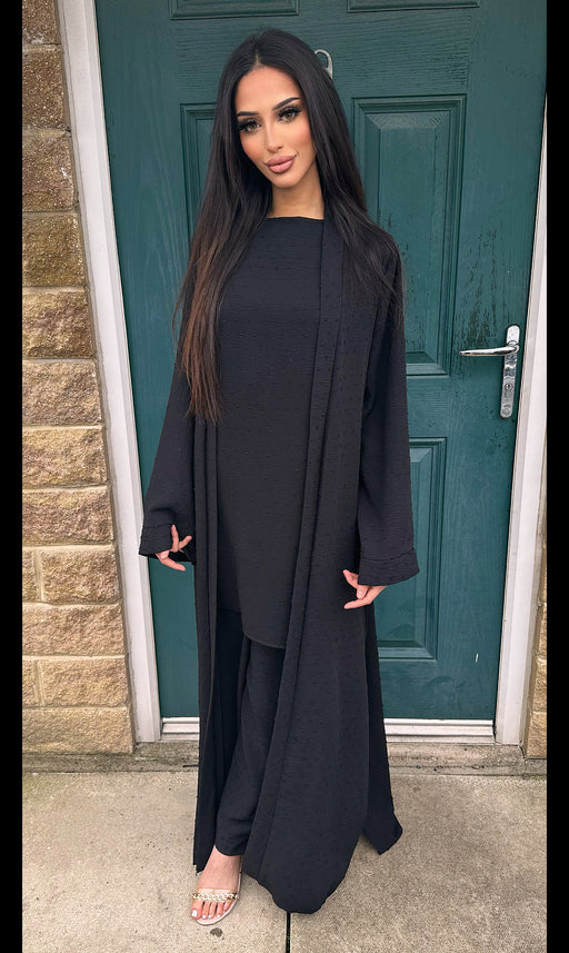 DUA 3 Piece Set modest clothing in navy for women beautiful black fabric and colours UK delivery