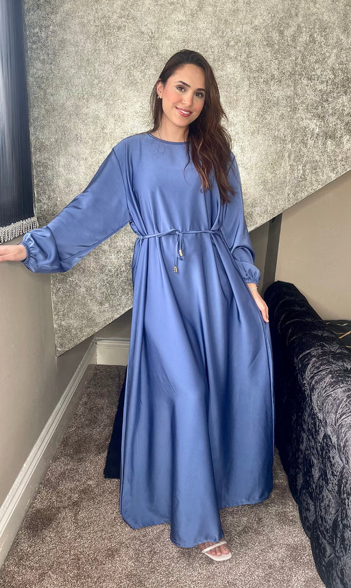 Elsa Abaya blue silk modest fashion