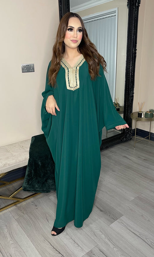 Ayaz Caftan for special occasions in green UK delivery